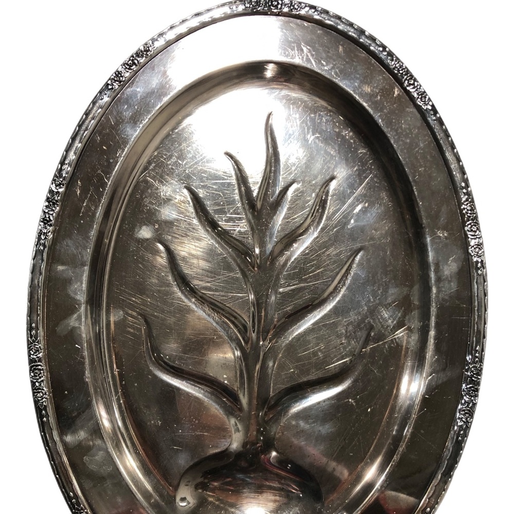 Vintage Camille Intl Silver Company 16 in 6010 Large Serving Tray "Tree of Life"